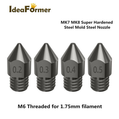 5Pcs MK7MK8 Nozzle Super Hardened Steel for CR 10 Ender3 Sapphire Pro 3D Printer