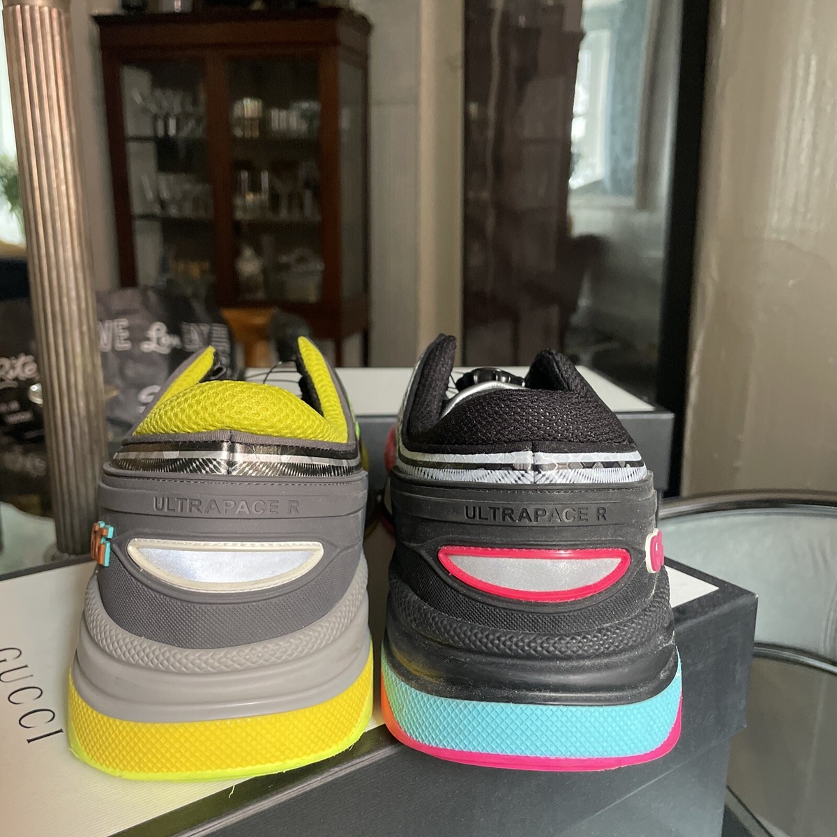 Gucci Ultrapace R Two-Tone 623151 Pink Green Men Sneakers G 8 - US
