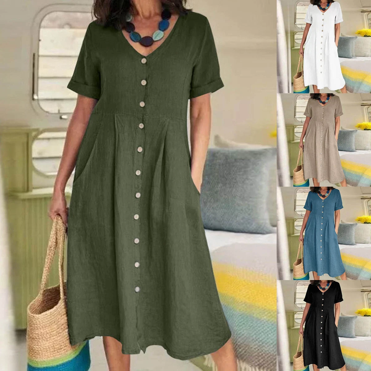 Sea Green Summer Long Dress| Cotton Dresses Online| Jhakhas