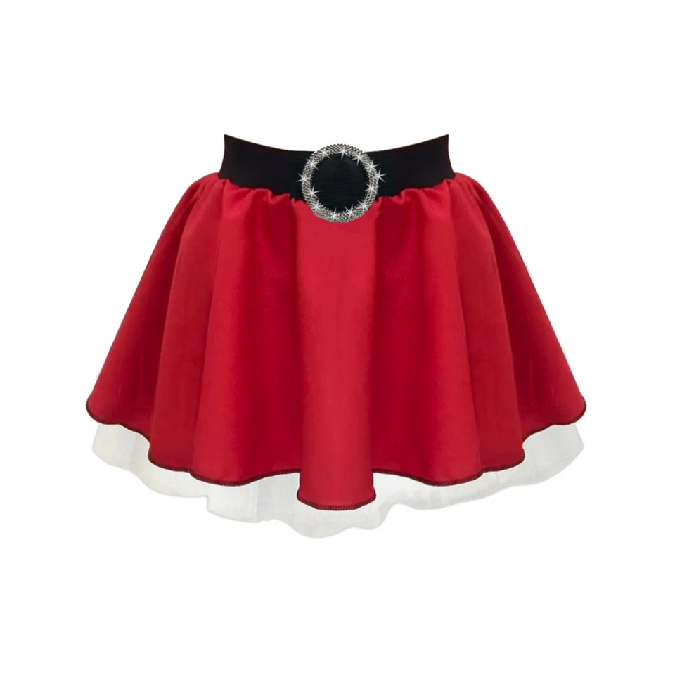 Girl Elf Fancy Dress Christmas Party GIRLY Santa Costume skirt 12 inch Length - Image 3 of 3