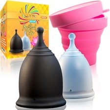 Talisi Copa Menstrual Grande Pequeño Set y Esterilizador Silicona Período Femenino Copa