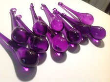 Raindrop Glass Crystals 50MM Purple - 10 PCS ...