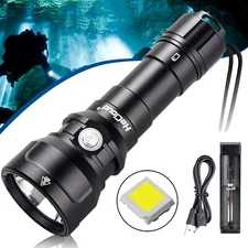 Scuba Diving Flashlight 150Meter Underwater LED Torch with Rechargeable Battery