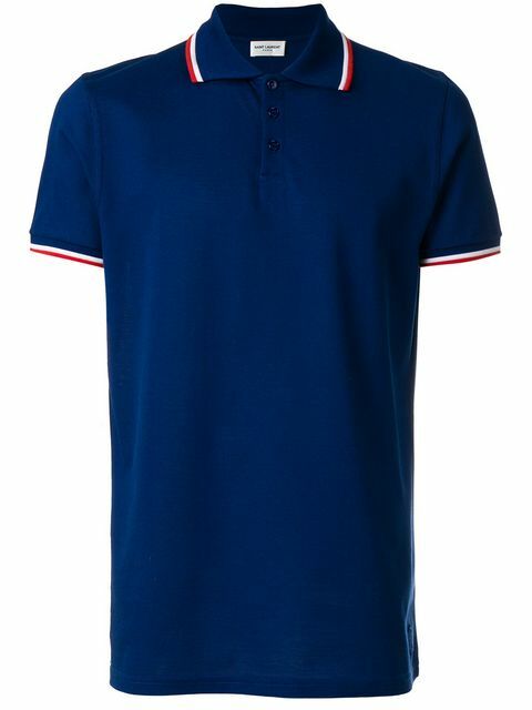 POLO SAINT LAURENT BLU PIQUE TAGLIA XS UOMO COTONE PUNTA TENNIS