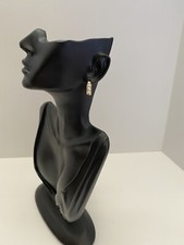 14k Solid Yellow Gold Hinged Hoop Huggie w/ Pearl Earrings--2.8 Grams