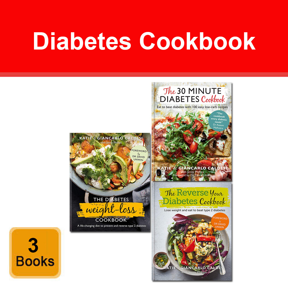 Diabetes Weight Loss Cookbook 3 Book Collection Set by Katie & Giancarlo Caldesi