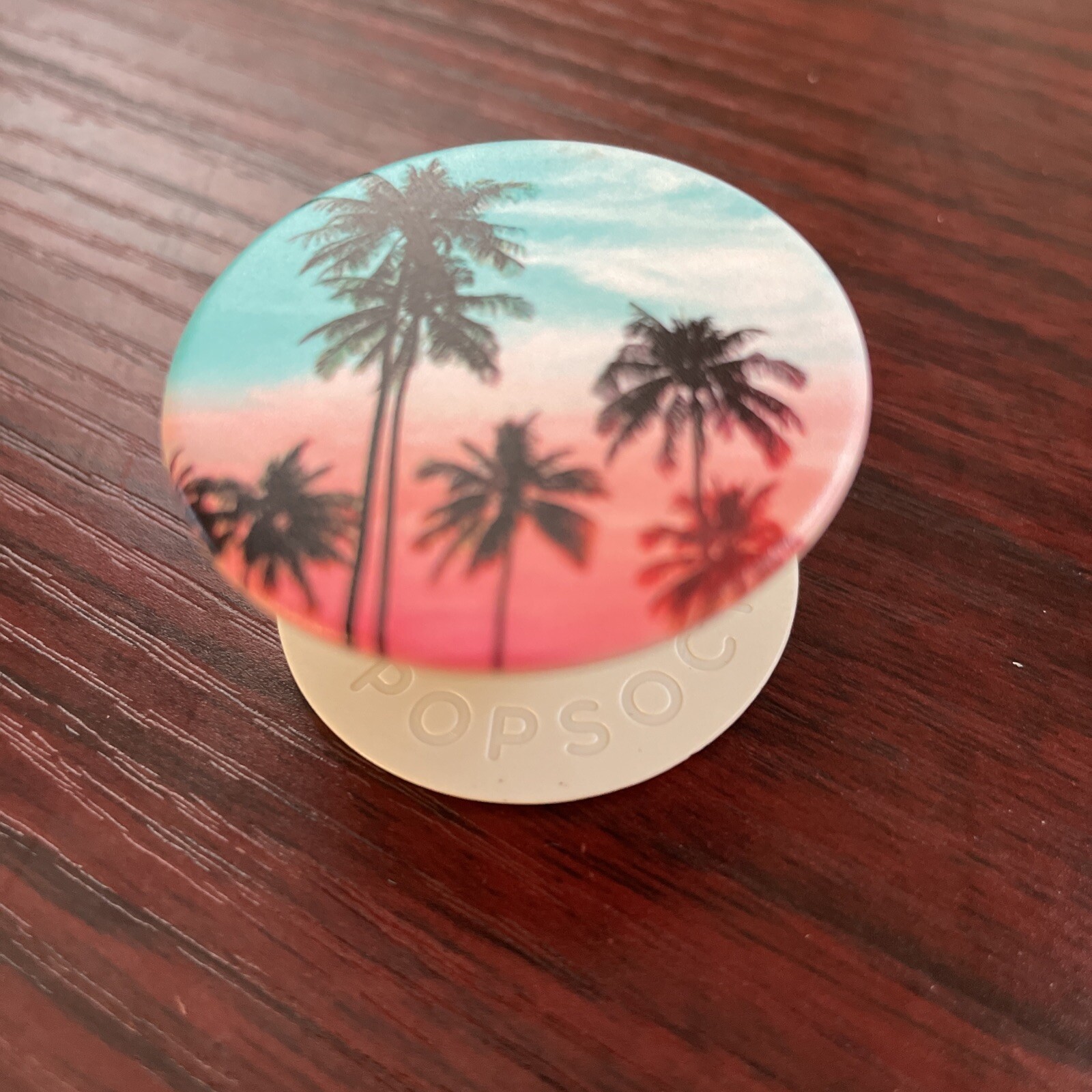 PopSockets PopGrip Cell Phone Grip & Stand Tropical Sunset 801219 Palm Trees NEW