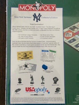 New York Yankees 2001 Collector's Edition Monopoly Game - FACTORY