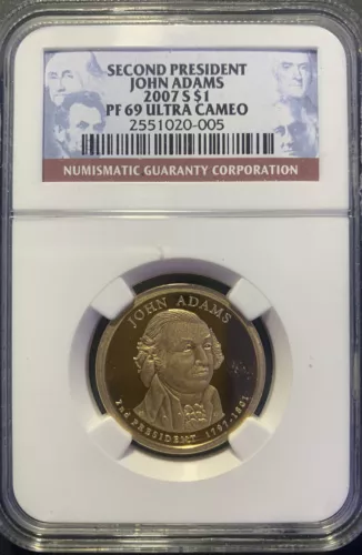 2007-S $1 NGC PF69 UCAM John Adams dollar