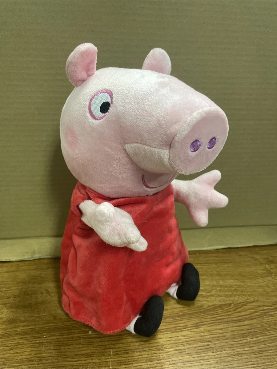 PEPPA PIG Hug N Oink Talking Sound Plush Red Dress 2003 ABD 12