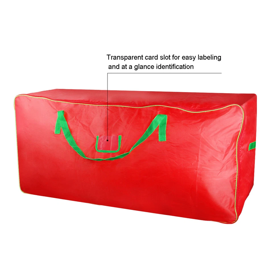 Saco de armazenamento de árvore de Natal 9 pés durável saco de árvore artificial recipiente zíper duplo - Imagem 4 de 4