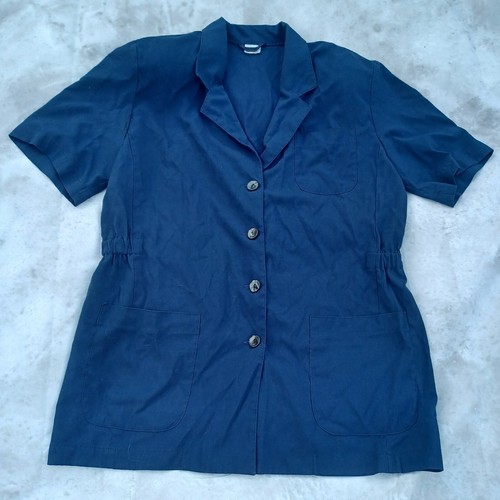 Vintage Andrea Mare Blazer Womens Small Oversized Padded Shoulders Blue Jacket - Picture 3 of 10