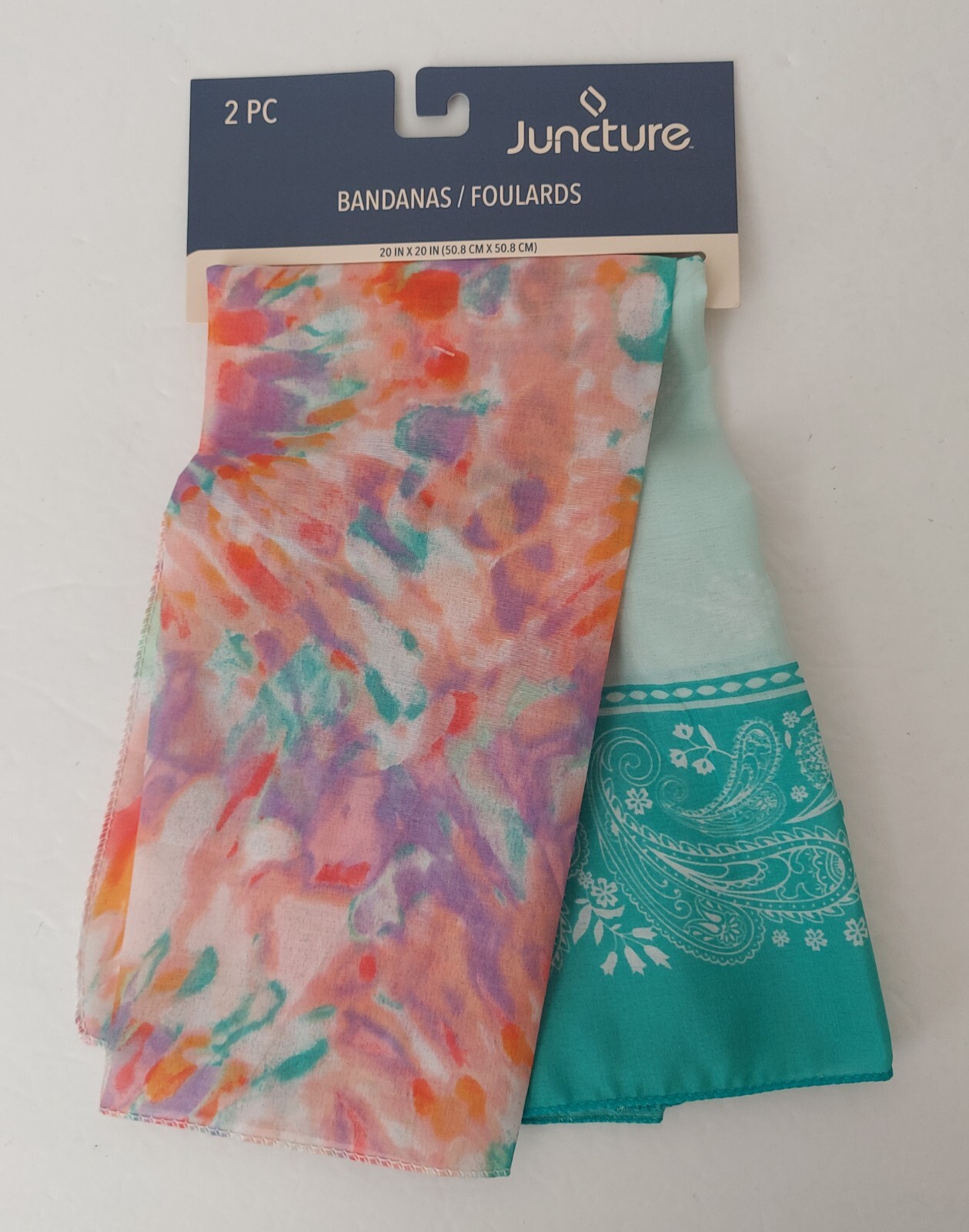 2 Piece Juncture Bandanas Different Style Set 20 in X 20 in NEW!