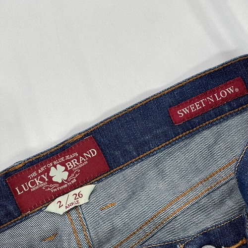 Lucky Brand Jeans 28x30 Womens 2/26 Sweet N Low Bootcut Ankle Blue Dark Stretch - Picture 9 of 10
