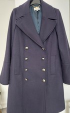 Somerset By Alice Temperley Women's Coat Uk 10 Navy Wool