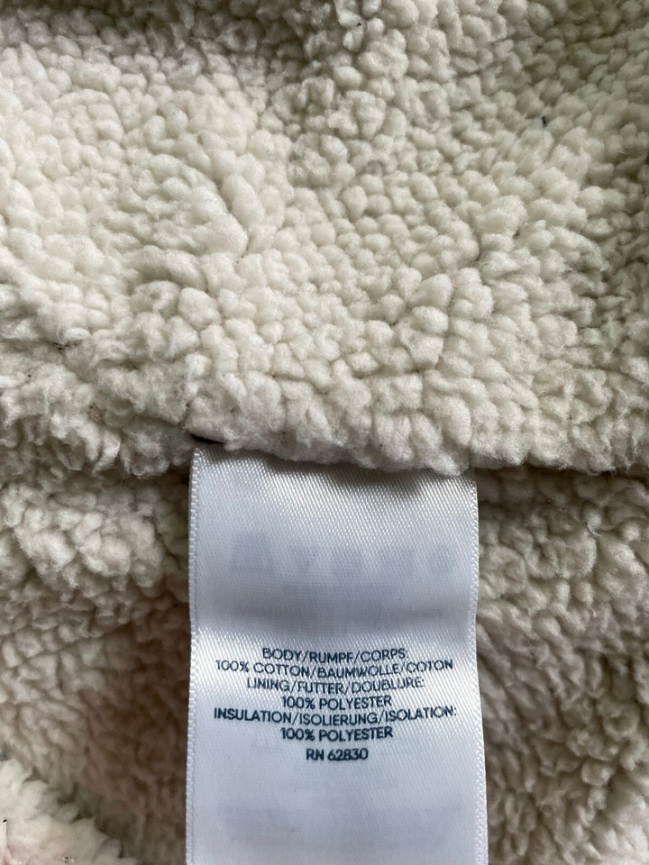 LANDS END Flannel Sherpa Lined Hooded SHIRT JACKET Size LARGE New SHIP