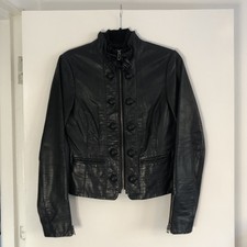 Armani Exchange Gothic Snakeskin Snake Print Genuine Leather Fitted Jacket