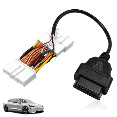 OBD2 Adapter Cable for TSL Model 3/Y 2019-Present 26 Pin to 16 Pin Diagnostic...