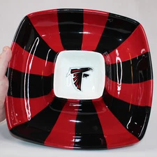 T Cabells Too Atlanta Falcons NFL Dip And Chip Tray Dish Red And Black In Color
