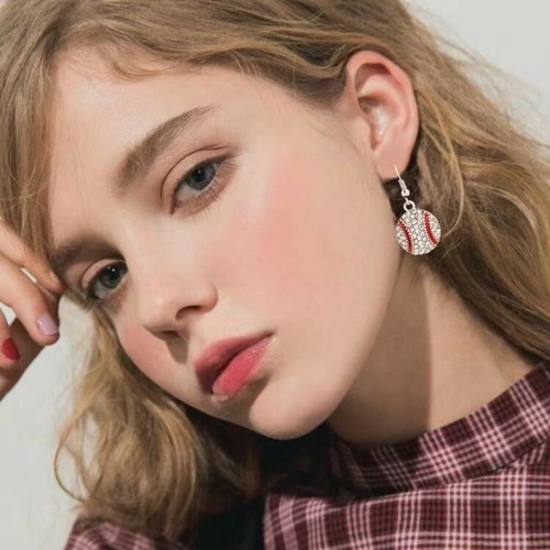 Fashion Women Crystal Jewelry Earrings Baseball Basketball Football Sports 1067 - Picture 3 of 16