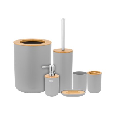 5901890072007 Bad-Accessoire-Set (6-tlg.) grau teesa