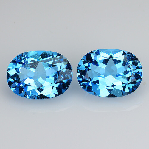 2.350 Cts -CLEAN 100%NATURAL BRAZIL BLUE TOPAZ 2PCS LOOSE GEMSTONES SEE VIDEO - Picture 1 of 2