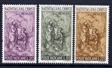 VATICAN Sc#445-7 1966 Sculpture - Nativity by Scorzelli MNH