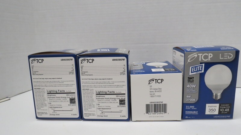 Lot of 4 TCP Elite 4W 2700k LED screw in light bulbs