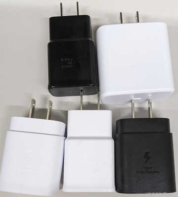 Pack of OEM Samsung Fast Charging  Wall Charger 2 USB 3 USB - C - White & Black