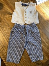 Kid Headquarters Vintage Plaid Pants And Vest Size 12m Boy