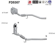 AS DPF Rußpartikelfilter Dieselpartikelfilter FD5307 Cordierit für VW PASSAT B6