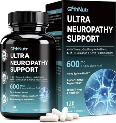 Nerve & Neuropathy SupportSupplement R-Alpha Lipoic Acid, NAC, ALC, Magnesium