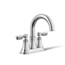 Paces 4 In. Centerset Double Handle Bathroom Faucet in Polished Chrome