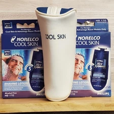 2 Norelco Cool Skin Nivea Men Moisturizing Shaving Lotion Alcohol Free & Case