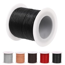 Hilitchi Black 10m x 2mm Round Leather String Cord for Jewelry Making,