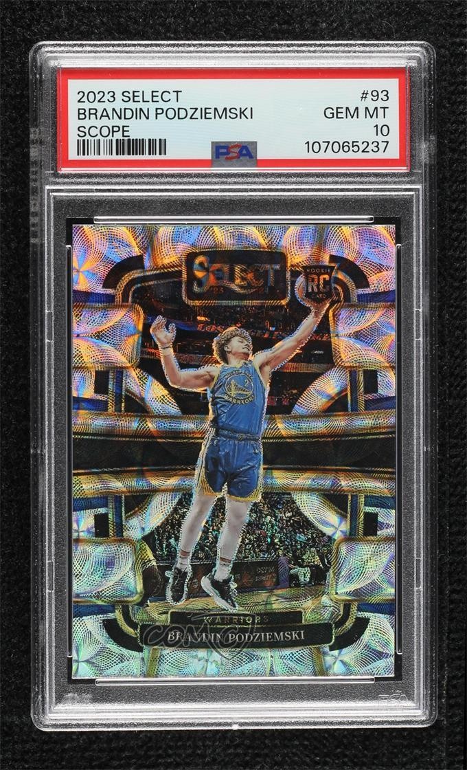 2023 Panini Select Concourse Scope Prizm Brandin Podziemski PSA 10 GEM MT 14t3