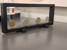 🇮🇹 Lot of 4 Vintage Italy Italian Lire Coins Collection in Display CoinArt