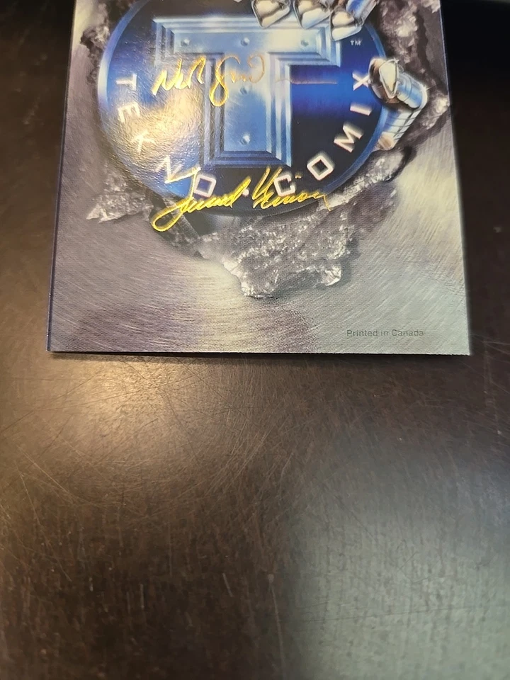 Tarjeta coleccionable Techno Comic 1995 las 4 firmas de papel de aluminio Foto 3 de 4