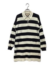 GUCCI                    Striped dress with patch 731592 Black x White 731592