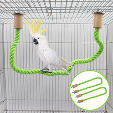 2 Pack Bird Hemp Rope Perch Swing, Bird Cage Stand Pole Accessories, Paw Grin...