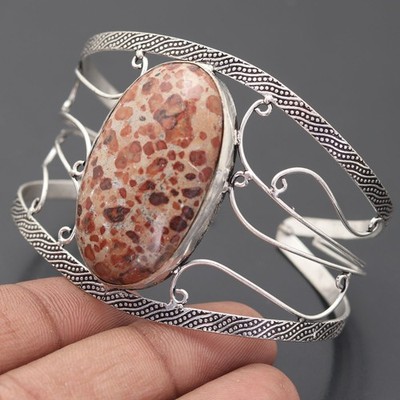 Asteroid gemstone 925 sterling Silver Handmade Bangle Jewelry Gift For Her