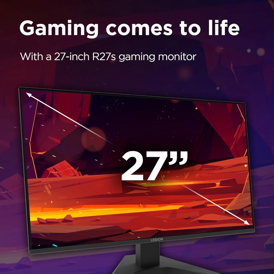 Lenovo Legion R27s Gaming Monitor 27" FHD (1920 x 1080) IPS, 1 ms MPRT, 144...  - Image 2 of 4