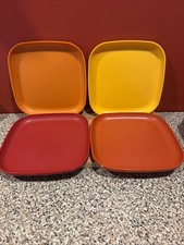Vintage Tupperware Square Plates Harvest 1534