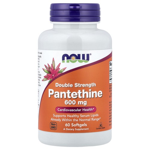 Now Foods Pantethine Double Strength 600 mg 60 Softgels GMP Quality Assured