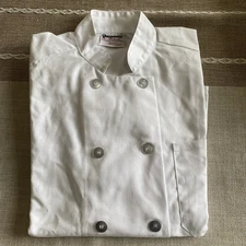 Chef Coat Uncommon Threads Large L White Restaurant Kitchen Uniform Button Up