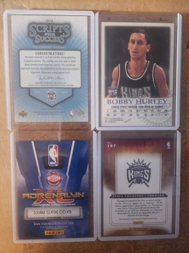 ¡Lote de 4 tarjetas autógrafas de Sacramento Kings! ¡¡Hurley!!! Foto 2 de 2