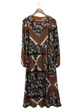 HALLHUBER DONNA Langarmkleid Damen Kleid Gr. DE 38 braun-schwarz-wollweiß