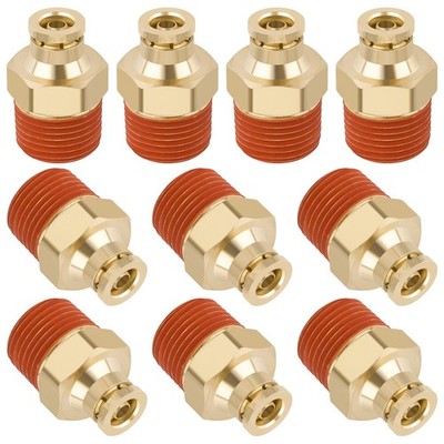 1/4'' Quick Push to Connect Fittings Brass Union Straight Joint DOT Approved 1...