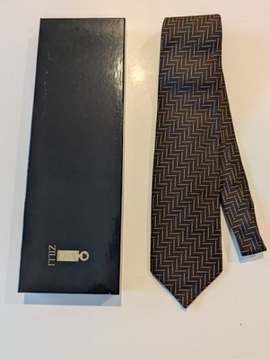 Zilli New neck tie with geometric pattern in Original box