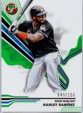 2024 Topps Pristine Green Refractors #111 Hanley Ramirez #/150 Miami Marlins